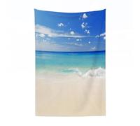 EYLOZS Plaid Couverture en Flanelle Super Douce - Couverture Douce et Légère pour Lit, Canapé, Camping et Voyage,Océan turquoise, thème Évasion au paradis Port tropical avec plage de sable et150x200cm