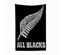 EYLOZS Plaid Couverture en Flanelle Super Douce - Couverture Douce et Légère pour Lit, Canapé, Camping et Voyage,Création du Logo des All Blacks de Nouvelle-Zélande150x200cm
