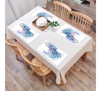 EYLOZS Sets de Table Lavables,Lot de 4 Sets de Table Plastique PVC,Résistant à la Chaleur,Antidérapant,Facile à Nettoyer,Peinture à l'aquarelle et à l'encre de méduse Illustration Artistique,45x30cm