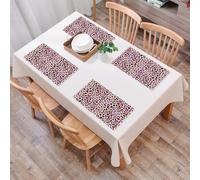 EYLOZS Sets de Table Lavables,Lot de 4 Sets de Table Plastique PVC,Résistant à la Chaleur,Antidérapant,Facile à Nettoyer,Motif Peau de léopard avec Motif Camouflage Animalier Abstrait de safa,45x30cm