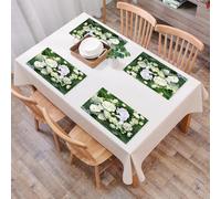 EYLOZS Sets de Table Lavables,Lot de 4 Sets de Table Plastique PVC,Résistant à la Chaleur,Antidérapant,Facile à Nettoyer,Fleur, Peinture à l'huile Vue Champ impressionnisme Art Fleurs Prairie,45x30cm