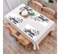 EYLOZS Sets de Table Lavables,Lot de 4 Sets de Table Plastique PVC,Résistant à la Chaleur,Antidérapant,Facile à Nettoyer,Panda géant Assis au Zoo. Peinture Traditionnelle Chinoise. Image Mono,45x30cm