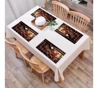 EYLOZS Sets de Table Lavables,Lot de 4 Sets de Table Plastique PVC,Résistant à la Chaleur,Antidérapant,Facile à Nettoyer,arrière-Plan Steampunk Vintage à partir de tuyaux de Vapeur et d'un ma,45x30cm