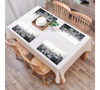 EYLOZS Sets de Table Lavables,Lot de 4 Sets de Table Plastique PVC,Résistant à la Chaleur,Antidérapant,Facile à Nettoyer,New York, New York, au-delà de Manhattan Depuis Les Gratte-ciels de Ur,45x30cm