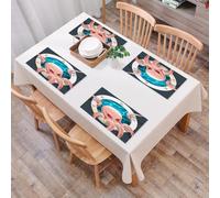 EYLOZS Sets de Table Lavables,Lot de 4 Sets de Table Plastique PVC,Résistant à la Chaleur,Antidérapant,Facile à Nettoyer,Décor de Pieuvre, Pieuvre Kraken avec des tentacules dans Le hublot du,45x30cm