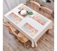 EYLOZS Sets de Table Lavables,Lot de 4 Sets de Table Plastique PVC,Résistant à la Chaleur,Antidérapant,Facile à Nettoyer,Pêche, Fleur de Cerisier, Paysage Japonais Sakura Nat,45x30cm
