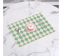 EYLOZS Sets de Table Lavables,Lot de 4 Sets de Table Plastique PVC,Résistant à la Chaleur,Antidérapant,Facile à Nettoyer,Motif géométrique en Losange avec Inspirations de Design rétro Arrange,45x30cm