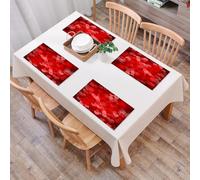 EYLOZS Sets de Table Lavables,Lot de 4 Sets de Table Plastique PVC,Résistant à la Chaleur,Antidérapant,Facile à Nettoyer,J'adore Le Design du cœur Rouge, Une Gamme Dense de cœurs Rouges de di,45x30cm