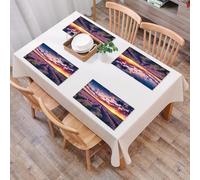 EYLOZS Sets de Table Lavables,Lot de 4 Sets de Table Plastique PVC,Résistant à la Chaleur,Antidérapant,Facile à Nettoyer,Vue panoramique sur Les Champs de Lavande de Valensole. Provence, Fran,45x30cm