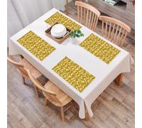 EYLOZS Sets de Table Lavables,Lot de 4 Sets de Table Plastique PVC,Résistant à la Chaleur,Antidérapant,Facile à Nettoyer,Récolte, épis de céréales, blé Rural, seigle, modèle de Champ, agricul,45x30cm