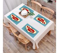 EYLOZS Sets de Table Lavables,Lot de 4 Sets de Table Plastique PVC,Résistant à la Chaleur,Antidérapant,Facile à Nettoyer,Je t'aime, Bande dessinée Pop Art, Bulle de Saint-Valentin, Dessin ANI,45x30cm