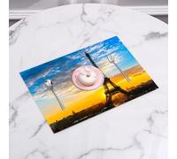 EYLOZS Sets de Table Lavables,Lot de 4 Sets de Table Plastique PVC,Résistant à la Chaleur,Antidérapant,Facile à Nettoyer,Tour Eiffel, Vue du Lever du Soleil sur la Capitale de la Tour Eiffel,45x30cm