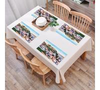 EYLOZS Sets de Table Lavables,Lot de 4 Sets de Table Plastique PVC,Résistant à la Chaleur,Antidérapant,Facile à Nettoyer,Château Sao Jorge à Lisbonne, Portugal(1),45x30cm