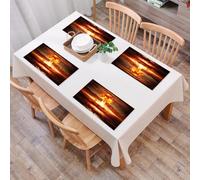 EYLOZS Sets de Table Lavables,Lot de 4 Sets de Table Plastique PVC,Résistant à la Chaleur,Antidérapant,Facile à Nettoyer,Puissante Explosion d'une Bombe nucléaire dans l'océan. Guerre nucléai,45x30cm