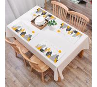 EYLOZS Sets de Table Lavables,Lot de 4 Sets de Table Plastique PVC,Résistant à la Chaleur,Antidérapant,Facile à Nettoyer,Paysage de Montagne, Peinture Murale de Montagne, arrière-Plan de Mont,45x30cm