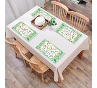 EYLOZS Sets de Table Lavables,Lot de 4 Sets de Table Plastique PVC,Résistant à la Chaleur,Antidérapant,Facile à Nettoyer,Décoration « Vivre, Rire, Aimer », Couronne de gribouillis ornée, cita,45x30cm