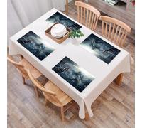EYLOZS Sets de Table Lavables,Lot de 4 Sets de Table Plastique PVC,Résistant à la Chaleur,Antidérapant,Facile à Nettoyer,Thème Nautique, Un Pirate intrépide affronte Le Fabuleux Monstre Marin,45x30cm