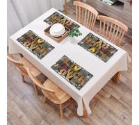 EYLOZS Sets de Table Lavables,Lot de 4 Sets de Table Plastique PVC,Résistant à la Chaleur,Antidérapant,Facile à Nettoyer,Vivre, Rire, Aimer, Dicton promouvant Les valeurs sacrées de,45x30cm