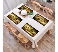 EYLOZS Sets de Table Lavables,Lot de 4 Sets de Table Plastique PVC,Résistant à la Chaleur,Antidérapant,Facile à Nettoyer,Château médiéval écossais Ancien dans Une Ville du Patrimoine culturel,45x30cm
