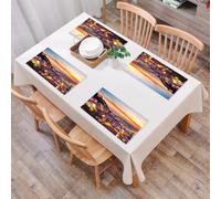 EYLOZS Sets de Table Lavables,Lot de 4 Sets de Table Plastique PVC,Résistant à la Chaleur,Antidérapant,Facile à Nettoyer,Vieille Ville de Jérusalem, Centre-Ville Historique, Israël, Vue au CR,45x30cm