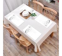 EYLOZS Sets de Table Lavables,Lot de 4 Sets de Table Plastique PVC,Résistant à la Chaleur,Antidérapant,Facile à Nettoyer,Pissenlit, graines de Pissenlit monochromes soufflées par Le Vent, fle,45x30cm