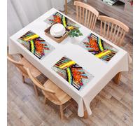 EYLOZS Sets de Table Lavables,Lot de 4 Sets de Table Plastique PVC,Résistant à la Chaleur,Antidérapant,Facile à Nettoyer,Illustration d'art Abstrait Version Peinture numérique,45x30cm
