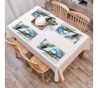 EYLOZS Sets de Table Lavables,Lot de 4 Sets de Table Plastique PVC,Résistant à la Chaleur,Antidérapant,Facile à Nettoyer,Inséparables Sweet Birds, Compagnonnage dans des auvents de bourgeons,45x30cm