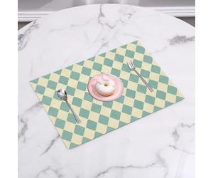 EYLOZS Sets de Table Lavables,Lot de 4 Sets de Table Plastique PVC,Résistant à la Chaleur,Antidérapant,Facile à Nettoyer,Motif géométrique en Losange avec Inspirations de Design rétro Arrange,45x30cm