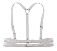 eYLun Harnais en cuir pour femme Punk Ceinture de taille réglable gothique, blanc, taille unique