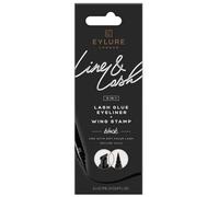 Eylure London Line & Lash 3-en-1 - Eyeliner-colle avec tampon aile, Noir 2×0,7 ml