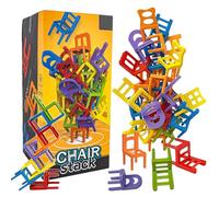 Eymobad Lot de 42 jeux de chaises empilables, mini chaises d'équilibre, jouets empilables, jeu de tour empilable, jeu d'équilibre pour enfants, jeu d'empilage de chaises pour les fêtes avec plusieurs