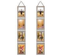 EYMPEU 10x15 Cadre Photo Gris, Lot de 2 Collage Quatre Ensemble Suspendu pour décorer le salon, la chambre, le bureau