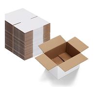 EYMPEU Boîte en Carton Blanche 20.3x15.3x10.2 cm, Lot de 40 Boites Carton d'Expédition