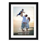 EYMPEU Cadre 15x20cm Noir avec Passe-Partout à Vertical/Horizontal, PVC | Double Format 15x20/13x18cm pour Photos, Diplômes, Affiches, Décoration Murale/Table/Pêle-Mêle