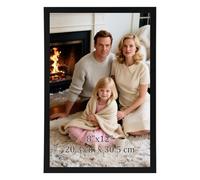 EYMPEU Cadre 20x30cm Noir avec Passe-Partout à Vertical/Horizontal, PVC | Double Format 20x30/15x20cm pour Photos, Diplômes, Affiches, Décoration Murale/Table/Pêle-Mêle