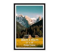 EYMPEU Cadre 30x45cm Noir avec Passe-Partout à Vertical/Horizontal, PVC | Double Format 30x45/28x35cm pour Photos, Diplômes, Affiches, Décoration Murale/Pêle-Mêle