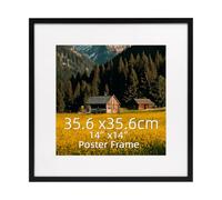 EYMPEU Cadre 35x35 Noir Compatible 25x25 - Poser Murale Vertical/Horizontal