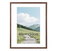 EYMPEU Cadre 40x50cm Marron avec Passe-Partout en PVC Vertical/Horizontal | Double Format 40x50/28x43cm pour Photos, Diplômes, Affiches, Décoration Murale/Table/Pêle-Mêle