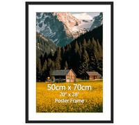 EYMPEU Cadre 50x70cm Noir avec Passe-Partout Vertical/Horizontal, Aluminium | Double Format 50x70/40x60cm pour Photos, Diplômes, Affiches, Décoration Murale/Pêle-Mêle