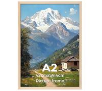 EYMPEU Cadre A2 Naturel Alu pour Photos, Diplômes, Affiches, Œuvres | Cadre 42x59.4cm-Vertical/Horizontal Décoration Murale/Pêle-Mêle