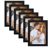 EYMPEU Cadre Photo 15x20 Noir, Lot de 6 Cadres Photos, Accrocher au Mur ou Placer sur La Table pour Décorer La Maison, Le Salon, Le Bureau