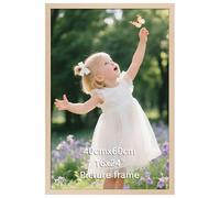 EYMPEU Cadre Photo 40x60 Naturel en Alliage d'aluminium pour Accrocher au Mur