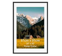 EYMPEU Cadre Photo 60x90 Noir en Alliage d'aluminium avec Passe-Partout pour Placer 60x90CM ou 50x75 CM Photopour Accrocher au Mur