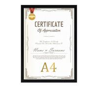 EYMPEU Cadre Photo A4 avec Passe-Partout pour Placer 15x20 CM ou A4(21x29.7 CM) Photo pour Accrocher au Mur ou La Table