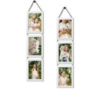 EYMPEU Cadres Photo 13x18 Blanc Collage Triple Ensemble Suspendu, 6 Cadres 13x18 Verticaux pour Afficher Des Photos, Des Postales, Des Affiches
