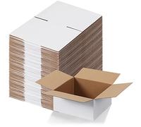 EYMPEU Carton Emballage Colis 20,3x20,3x10,2 cm, Lot de 40 Boites Carton d'Expédition en Blanche