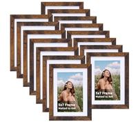 EYMPEU Lot de 15 cadres photo en MDF avec passe-partout, marron