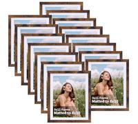 EYMPEU Lot de 15 cadres photo en MDF de 22,9 x 27,9 cm, affichage photo de 20,3 x 25,4 cm avec passe-partout, marron