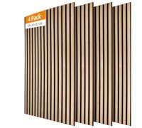 EYMPEU Lot de 4 Panneaux Muraux Acoustiques en PET 120x60cm | Aspect Bois Naturel, Isolation Phonique et Anti-Bruit pour Salon, Chambre, Bureau, Studio d'Enregistrement