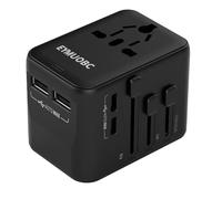 EYMUOBC Adaptateur Prise Universelle Adaptateur Voyage avec 2 USB et 2 USB C, Adaptateur Universel de Voyage France vers Anglaise USA Japon Angleterre Italie Australie Thaïlande Canada